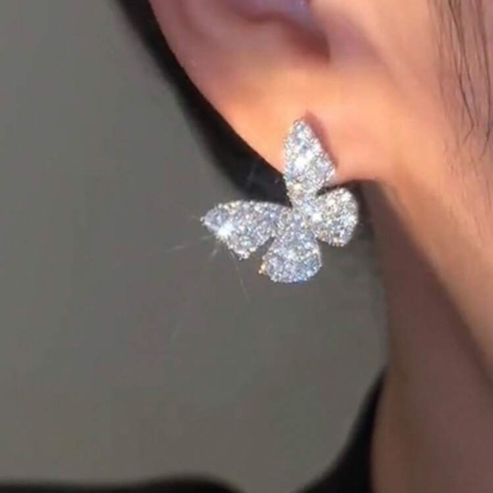 Flirty Diamond butterfly stud earrings